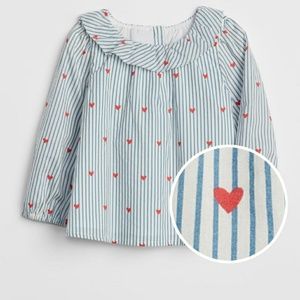 BABY GAP Baby girl striped heart print top